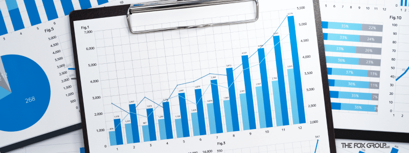 Physician practice management reports that include column graph and pie chart.